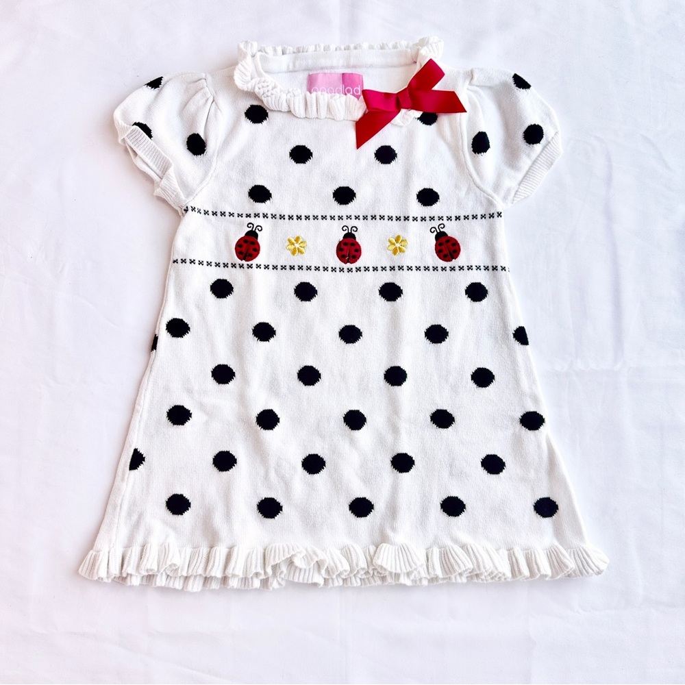 Goodlad Y2K Cottagecore Preppy Polka Dot Ladybug Ruffle Dress 🐞 Size 4T/Youth